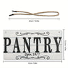 A rustic wooden sign with the word PANTRY carved into it, featuring decorative scrollwork and open 24/7 text.
