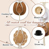 All-match wall hat hangings featuring cowboy, beach, bowler, and straw hats made with bohemian macrame