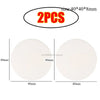 Two white silicone door stoppers or bumpers, each measuring 40mm by 40mm and 8mm thick.