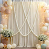 Elegant Pearl Bead Garland with Crystal Pendant for Wedding Backdrops