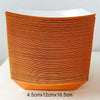 A stack of solid orange disposable paper food trays, measuring 4.5cm x 12cm x 16.5cm.