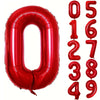 Large Red Number Foil Balloon for Birthday and Anniversary Decor