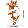 A rustic wrought iron cat ornament with orange and white fur stripes, shown against a white background.