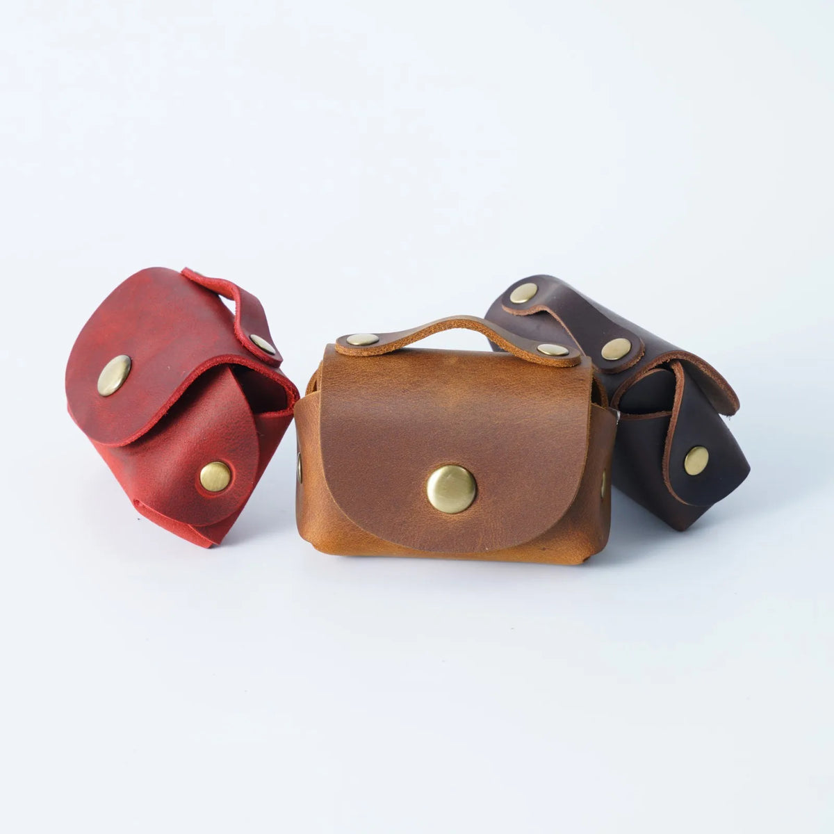 Genuine Leather Coin Purse with Secure Hasp Closure