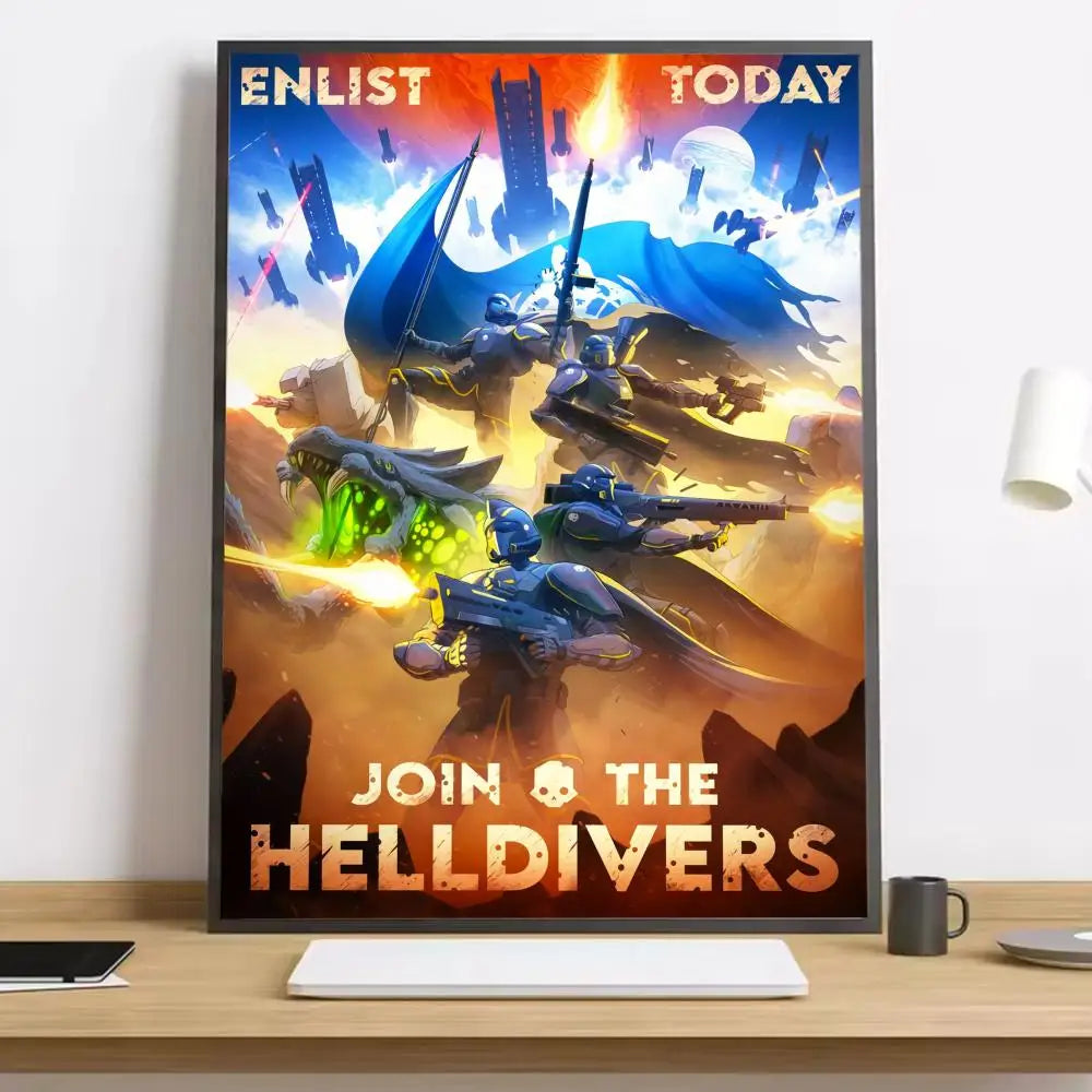 Helldivers II HD Canvas Art Print – Game-Inspired Wall Decor