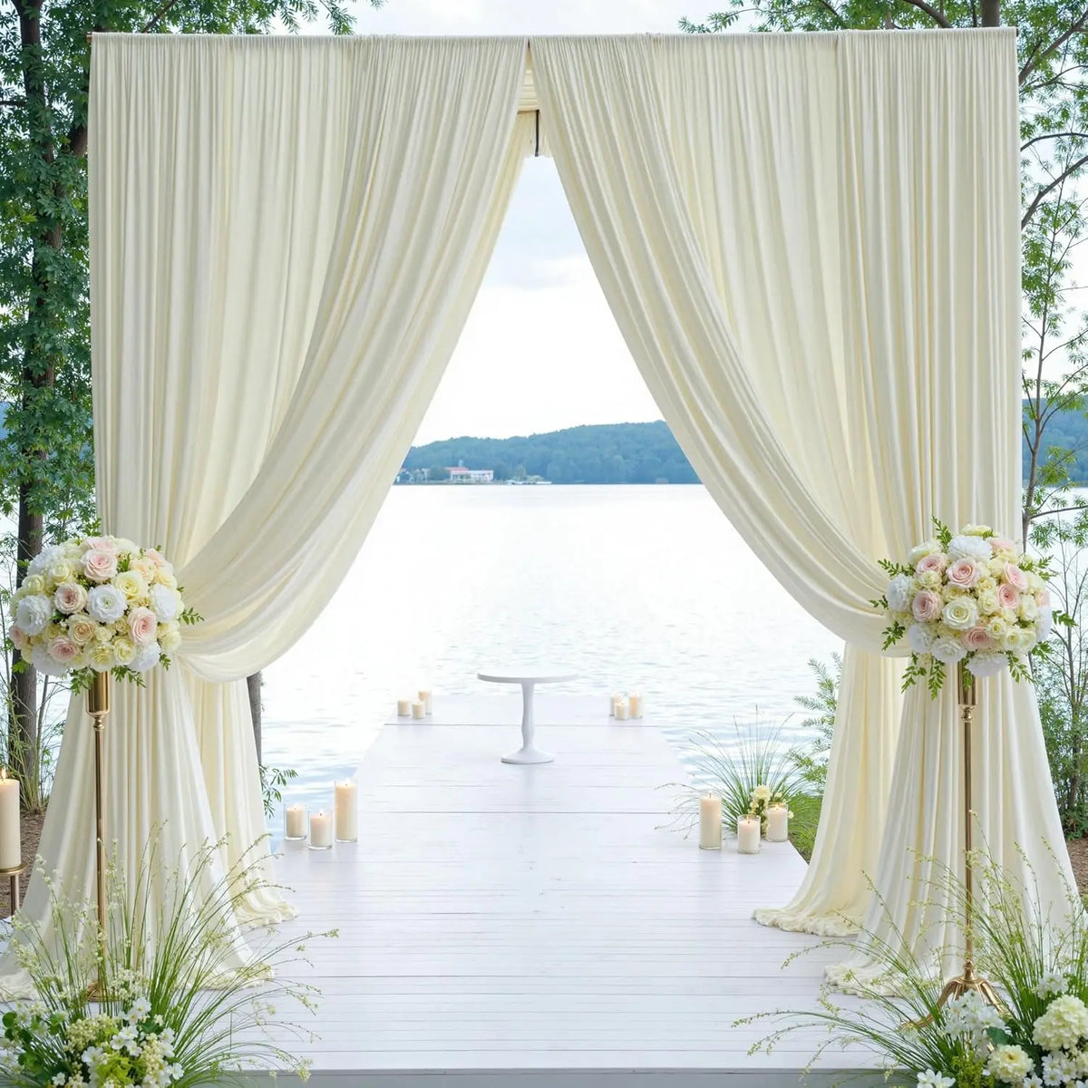 Wrinkle-Free Polyester Backdrop Curtain for Events & Photography