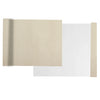A sheet of beige suede wrap fabric with a white backing and a vertical strip of the same fabric.