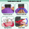 Demonstration of easily insert and take off mechanism for a wall-mounted hat organizer rack featuring spring force and auto-h