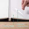 A hand is shown inserting a sticky page into a DIY magnetic scrapbook album to protect photos.