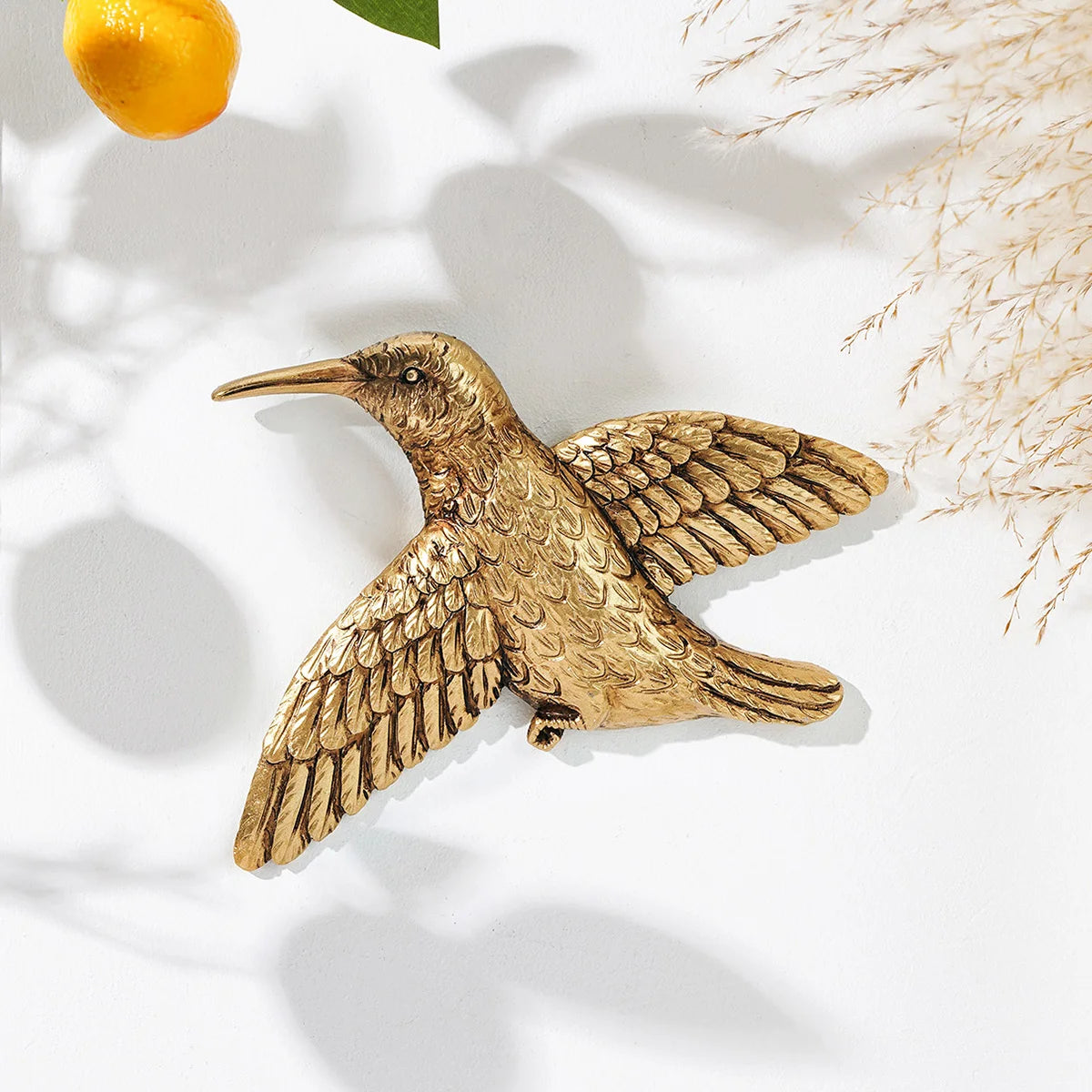 Golden Hummingbird Wall Art Décor