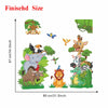 Set süße Waldtier-Wandsticker mit Tieren wie Affe, Elefant, Hirsch und Tiger.