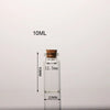 A clear glass bottle with a cork stopper, labeled 10ML and measuring 12.5mm in height.