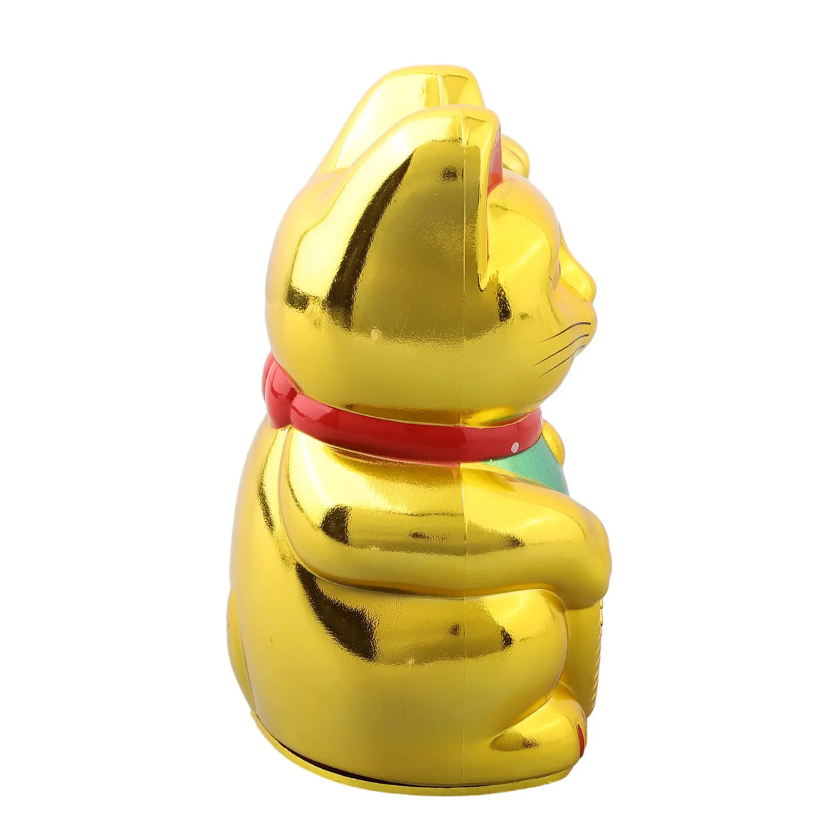 A golden, animated electric fortune cat decor figurine.