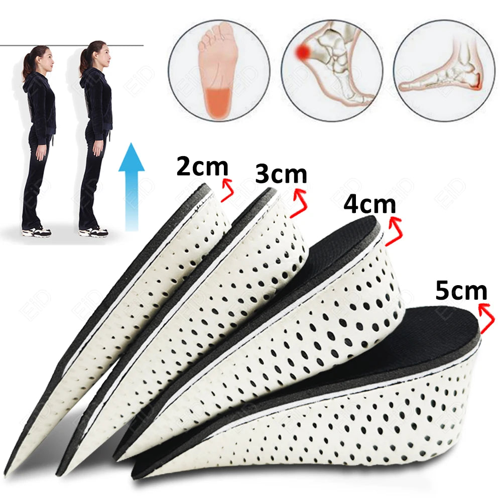 Invisible Height Increase Shoe Insoles with Arch Support