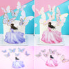 A set of butterfly cake toppers in purple and pink colors for parties and baking