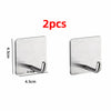 Two stainless steel self-adhesive wall hooks shown side by side, measuring 4.5cm in length.