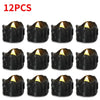 Twelve black flameless LED candles with a warm white glow