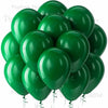 A bunch of glossy sage green latex balloons clustered together.