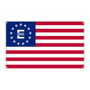 A rectangular flag design featuring the stars and stripes pattern of the United States.
