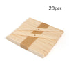 A rectangular wooden block with braided cotton candle wicks, packaged as 20 pieces.