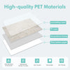 Cross-section diagram showing the layers of high-quality PET materials used in a tile wall sticker product.