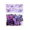 A clear plastic bag filled with colorful butterfly art collage stickers for scrapbooking