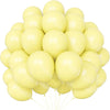 A bunch of pastel latex balloons in yellow, arranged in a cluster.