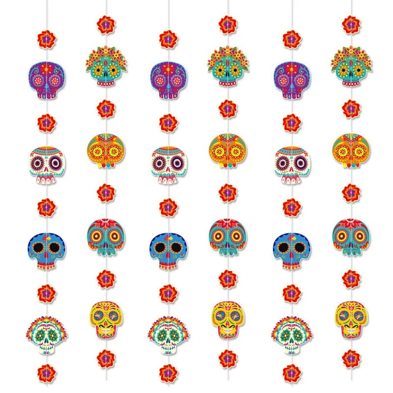 Day of the Dead Skull Garland Hanging Decorations