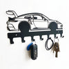 Industrial Wall-Mounted Key Holder with 7 Metal Hooks