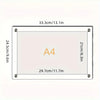 A rectangular acrylic photo frame measuring 33.3cm by 21cm with a floating display.
