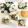 Wooden Tealight Candle Holders with Heart-Shaped Tags — Wedding & Baby Shower Favors