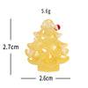 A small yellow resin Christmas tree charm with a red accent, measuring 5.6g tall and 2.7cm high.