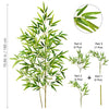 Illustration of an artificial bamboo branch with green leaves, showing separate parts for assembly.