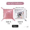 Set of 51 balloons, including a pink Side A and silver Side B square foil balloon wall panels.
