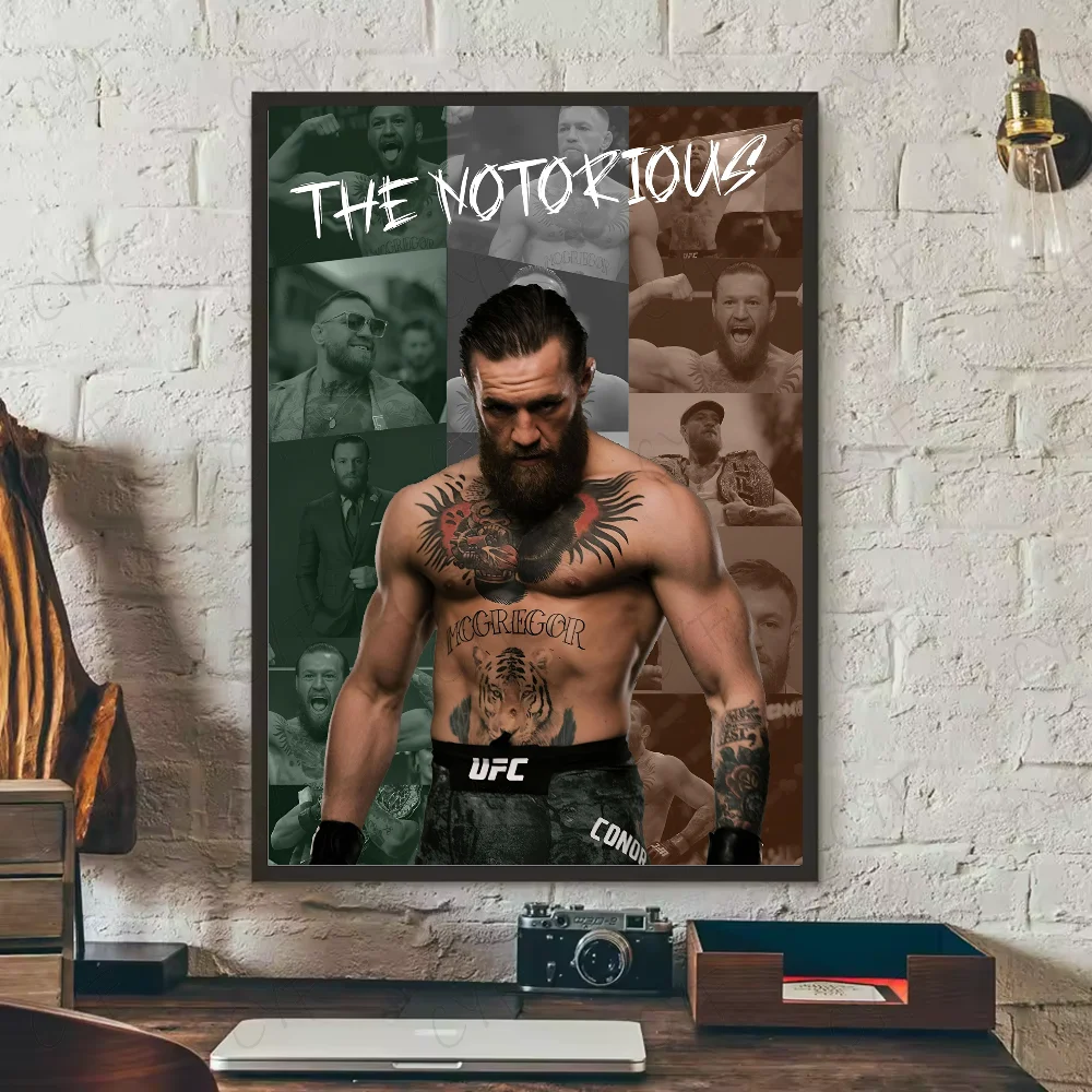 A canvas wall art print featuring a collage of Conor McGregor and UFC fighters.