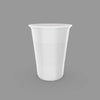 A white disposable party cup is shown against a gray background.