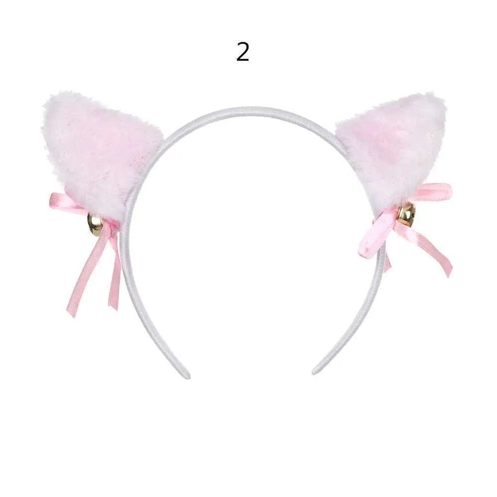 Lace Cat Ear Headband with Elegant Bow Details