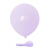 A single, translucent light purple latex balloon floating against a white background.
