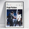 A framed poster titled Pulp Fiction featuring a scene from the movie.