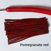 A bundle of pomegranate red latex strip balloons and a single balloon are shown on a white background.