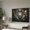 Regal Lion Crown Tapestry Wall Hanging — Vintage Black & Gold Decor