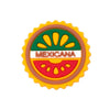 A yellow and green circular charm featuring a sliced watermelon design with the word MEXICANA on it.