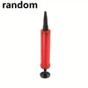 A red latex modeling balloon with a black hand pump nozzle.