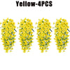 Four bunches of yellow artificial morning glory hanging vines for decoration