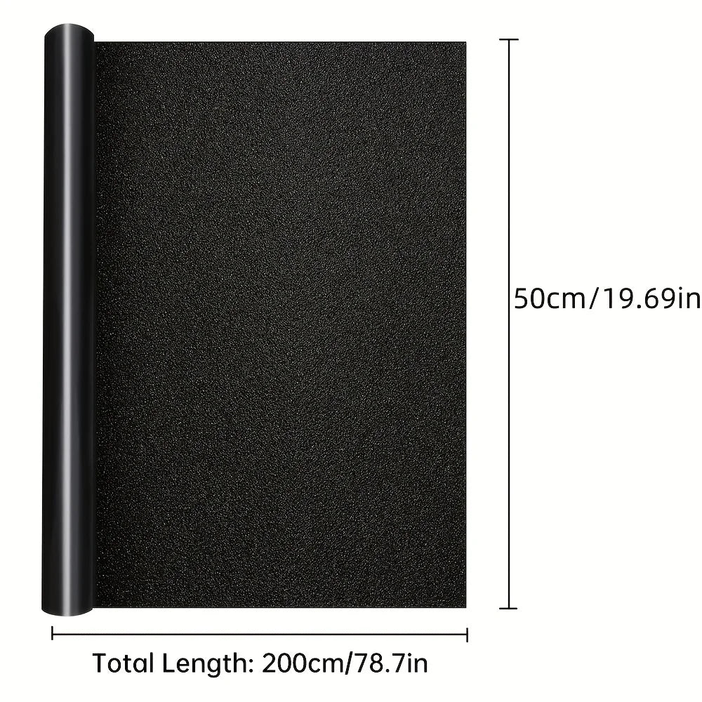 Black privacy window film roll with a black sleeve and dimensions of 50cm by 200cm.