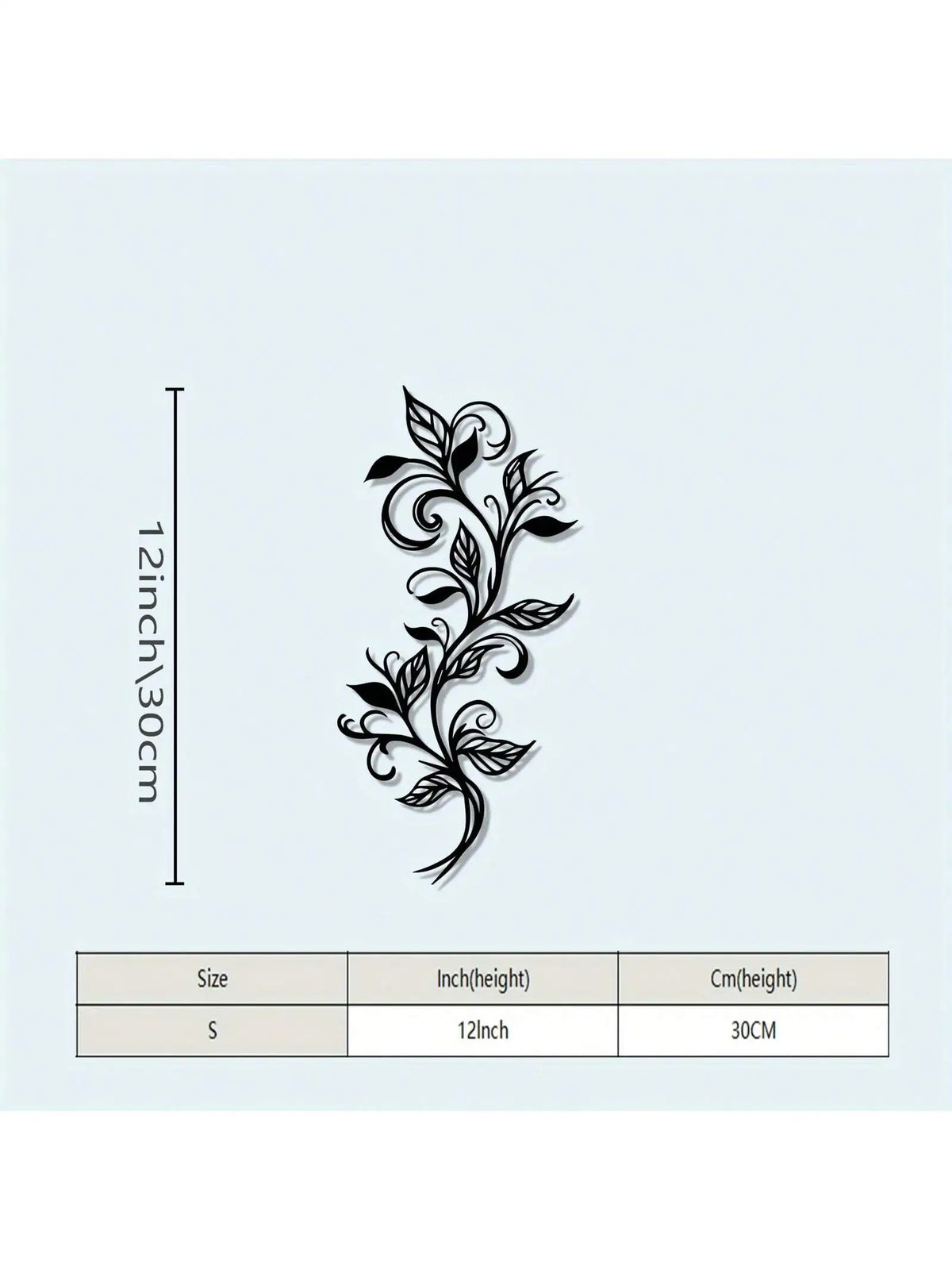 Black metal prayer cross wall art featuring an elegant floral design, measuring 12 inches or 30 cm tall.