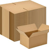 A stack of 100 sturdy corrugated cardboard shipping boxes in natural brown color.