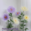 A package of artificial silk poppy flowers including flower heads, stems, and bases.
