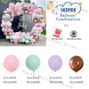 A balloon garland arch made of pink and blue balloons for parties, including a kit with various sizes.