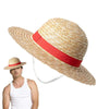 A man wearing a straw hat with a red band, shown next to the hat.